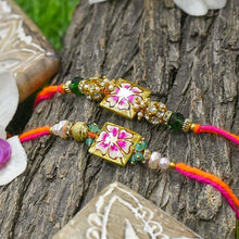 Load image into Gallery viewer, Stunning Hand-Painted Fancy Rakhi Set of 2