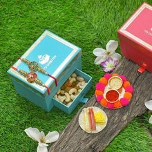 Load image into Gallery viewer, Ruby Red & Emerald Green Bhaiya Rakhi Box
