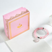Load image into Gallery viewer, Rose Quartz Bracelet with Heart Charm