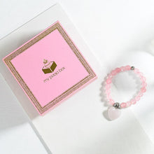 Load image into Gallery viewer, Rose Quartz Bracelet with Heart Charm