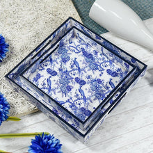 Load image into Gallery viewer, Serene Blue Serving Trays - Set of 2