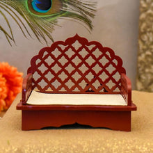Load image into Gallery viewer, Maroon Mesh Laddu Gopal Singhasan