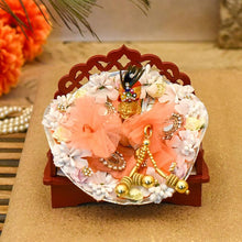 Load image into Gallery viewer, Maroon Mesh Laddu Gopal Singhasan