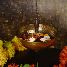 Load image into Gallery viewer, Handcrafted Antique Brass finish Hanging Urli