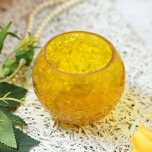 Load image into Gallery viewer, Yellow Crackled Matki Candle Holder