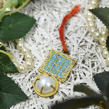 Load image into Gallery viewer, Stone-studded Chandra Yantra Pendant with White Pearl