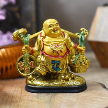 Load image into Gallery viewer, Feng Shui Golden Laughing Buddha for Wealth and Prosperity