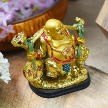 Load image into Gallery viewer, Feng Shui Golden Laughing Buddha for Wealth and Prosperity