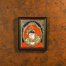 Load image into Gallery viewer, Bal Krishna Hand-Painted Tanjore Wooden Framed Painting