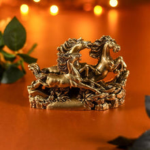 Load image into Gallery viewer, Feng Shui Three Running Golden Horses for Victory Showpiece