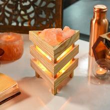 Load image into Gallery viewer, Himalayan Pink Salt Triangular Basket Glow Lamp