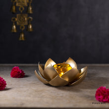Load image into Gallery viewer, Handcrafted Lotus T-Light Candle Holder