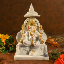 Load image into Gallery viewer, Divine Lord Ganesha On Singhasan Statue