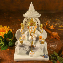 Load image into Gallery viewer, Divine Lord Ganesha On Singhasan Statue