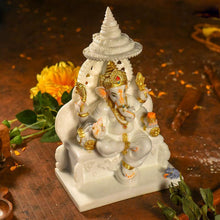Load image into Gallery viewer, Divine Lord Ganesha On Singhasan Statue