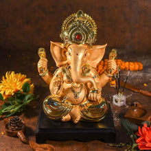 Load image into Gallery viewer, Large Golden Ganesha on Platform