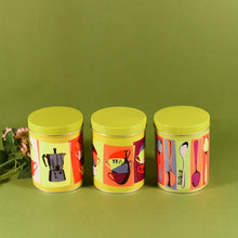 Load image into Gallery viewer, Vintage Tea Coffee Sugar Tin Jar (SET OF 3)