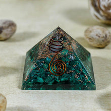 Load image into Gallery viewer, Orgonite Green Malachite Natural Pyramid
