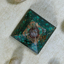 Load image into Gallery viewer, Orgonite Green Malachite Natural Pyramid