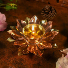 Load image into Gallery viewer, Elegant Handcrafted Metal Lotus Diya