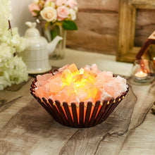 Load image into Gallery viewer, Himalayan Pink Salt Crystals in Wooden Stick Basket