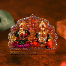 Load image into Gallery viewer, Diamond-Studded Laxmi Ganesh Murti with Swastik