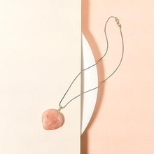 Load image into Gallery viewer, Rose Quartz Heart Pendant Necklace