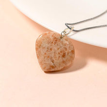 Load image into Gallery viewer, Sunstone Heart Pendant Necklace for Good Luck