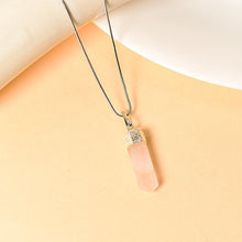 Load image into Gallery viewer, Rose Quartz Pencil Pendant Necklace for Love