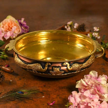 Load image into Gallery viewer, Antique Urli With Peacock And Flower Design