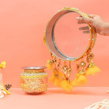 Load image into Gallery viewer, Peach & Yellow Chhanni & Lota Set