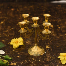 Load image into Gallery viewer, Elegant Brass 5 Arms Candle Holder