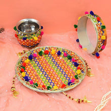 Load image into Gallery viewer, Astonishing Sequence Embroidered Karwa Chauth Thali Set
