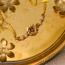 Load image into Gallery viewer, Exquisite Handcrafted 24K Gold Foil Rose Rakhi