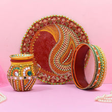 Load image into Gallery viewer, Exquisite Handcrafted Karwa Chauth Thali Set