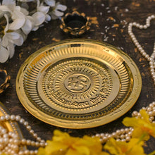 Load image into Gallery viewer, Engraved OM Symbol Gayatri Mantra Brass Plate