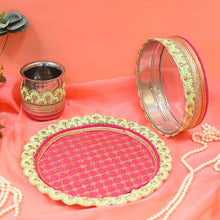 Load image into Gallery viewer, Majestic Mint & Rani Karwa Chauth Thali Set