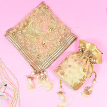 Load image into Gallery viewer, Blissful Beige Potli & Thali Cover Set