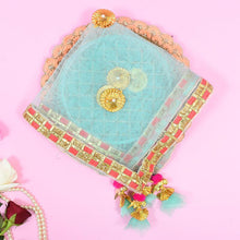 Load image into Gallery viewer, Bedazzle Blue Thali Cover