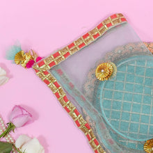 Load image into Gallery viewer, Bedazzle Blue Thali Cover