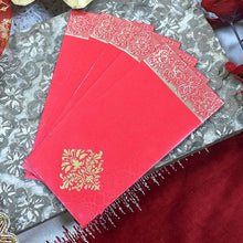 Load image into Gallery viewer, Red Shagun Envelope (Pack of 5)