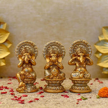 Load image into Gallery viewer, Three Wise Ganeshas⎮Speak, See and Hear No Evil (Set of 3)