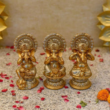Load image into Gallery viewer, Three Wise Ganeshas⎮Speak, See and Hear No Evil (Set of 3)