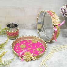 Load image into Gallery viewer, Flora Pink Camellia Karwa Chauth Thali Set