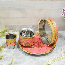 Load image into Gallery viewer, Magnificient Magnolia Flora Karwa Chauth Thali Set