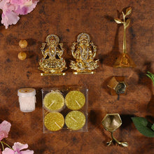 Load image into Gallery viewer, Petite Deluxe Gold Diwali Pooja Box