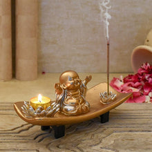Load image into Gallery viewer, Joyful Baby Monk T-light & Incense Holder