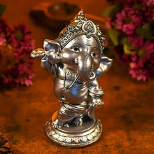 Load image into Gallery viewer, Pretty Sparkling Silver Ganesha Showpieces