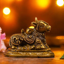 Load image into Gallery viewer, Antique Brass Nandi Statue