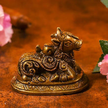 Load image into Gallery viewer, Antique Brass Nandi Statue